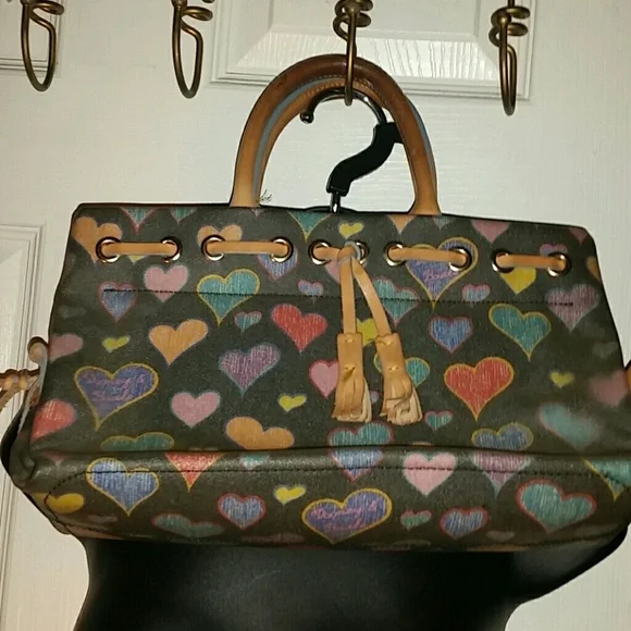 Dooney & Bourke Multicolor Heart Print Bag - Picture 1 of 8